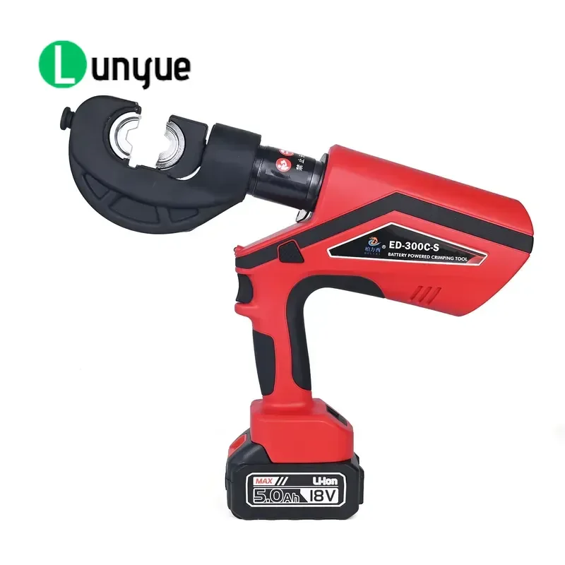 18V Battery Powered Hydraulic Crimping Tool 60KN Carbon Steel 17mm Stroke Hexagonal Cable Crimper for Electrical Wiring