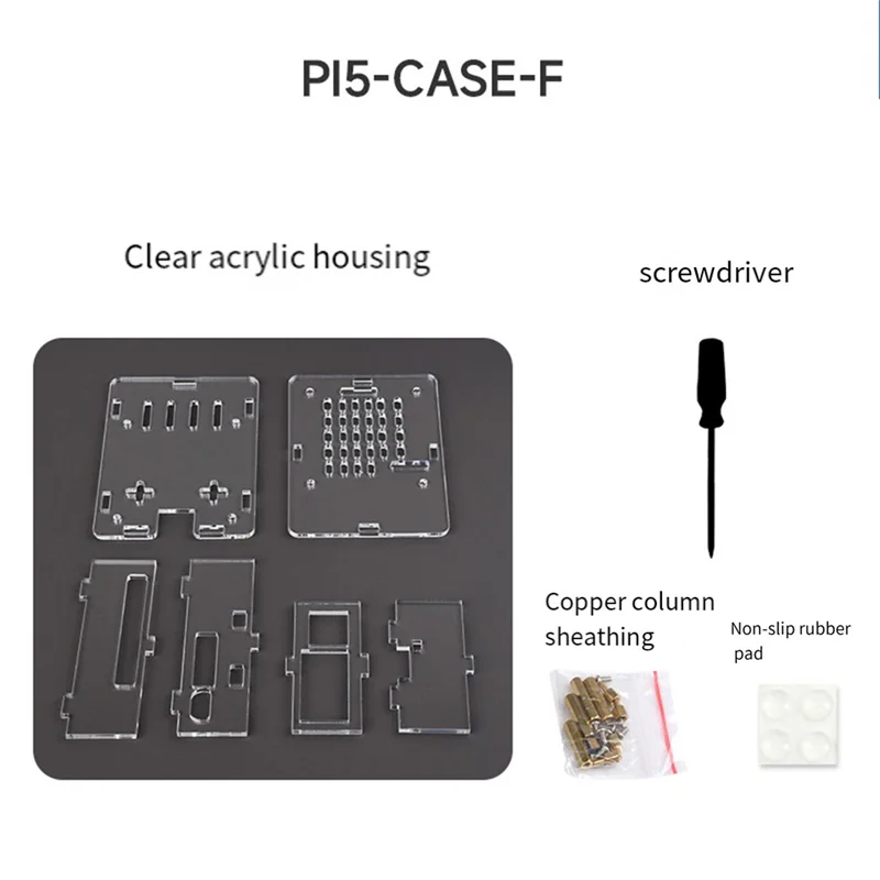 

New!!For Raspberry Pi 5 Transparent Acrylic Shell Supports The Installation Of Official Heat Dissipation