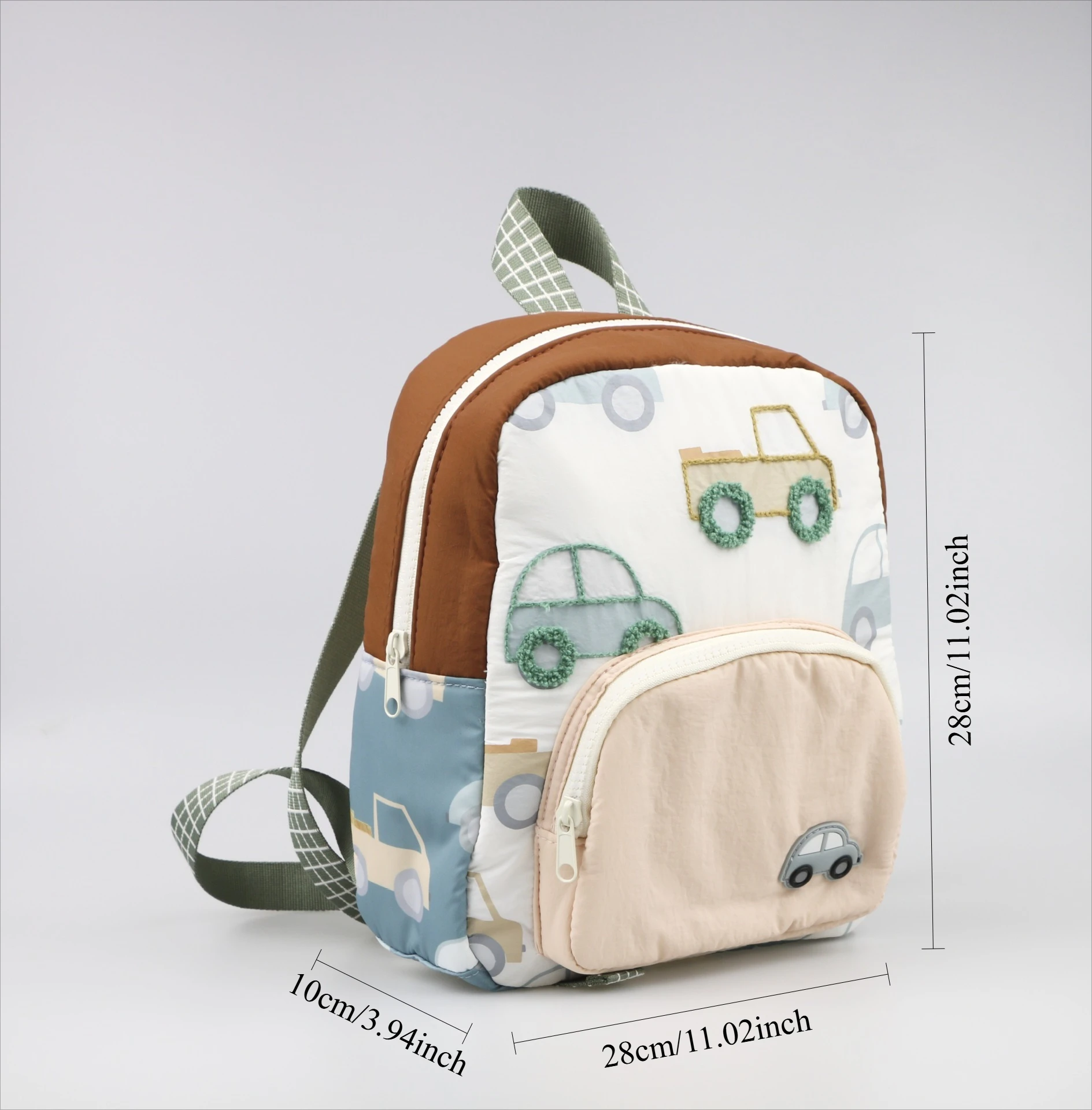 Cute Cartoon Car Pattern Travel Kids Backpack, Fashionable Versatile Kindergarten Light weight School Bag for Boys and Girls