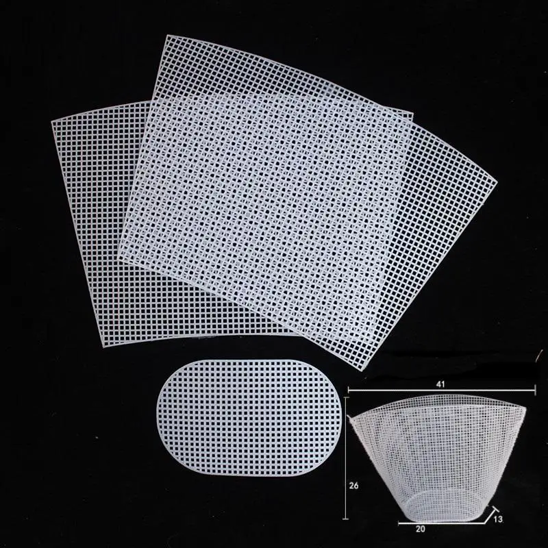 Black Mesh Plastic Embroidery Craft DIY Tool Kit 1 Set for Woven Bag Wallet Handmaking Home Art Craft Enthusiasts Supplies
