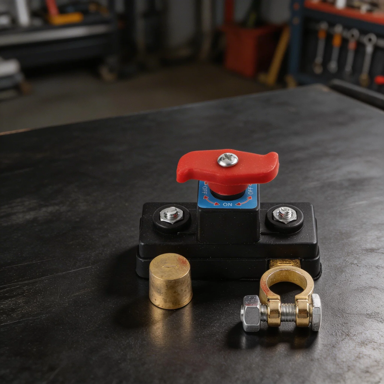 Car Disconnect Switch Brass Power Switch Power Management Pure Copper Components Rust-Resistant Brass For 12V Systems