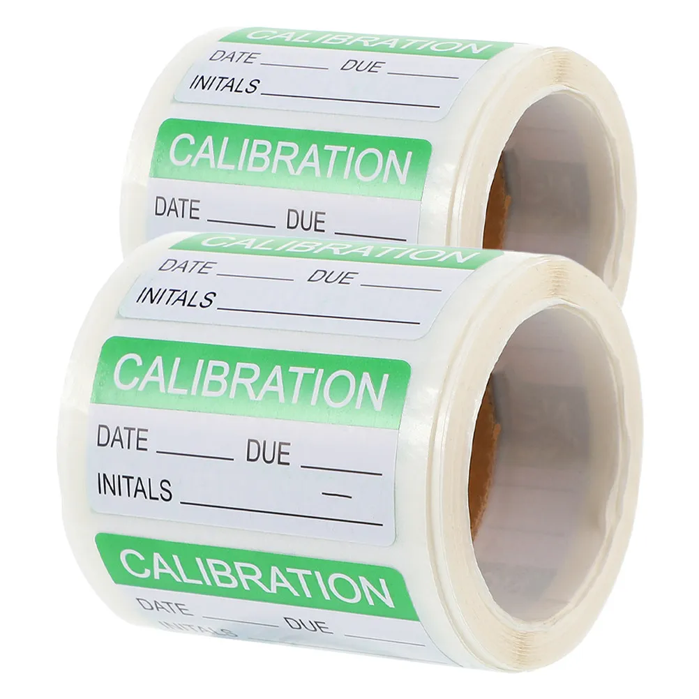 

2 Rolls Green Calibration Self-Adhesive Labels for Ground Transport Quality Control Waterproof Writable Stickers Maintenance