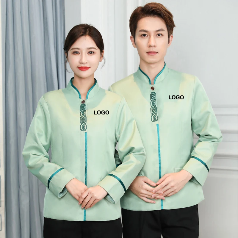 Chinese Restaurant Uniform Women's Cleaning Work Hotel Receptionist Costume Housekeeping Waiter Clothes Massage Nail Cafe Outfit