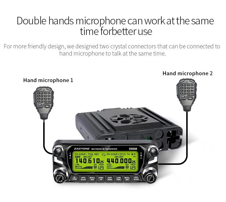 64~520MHZ D9000 Plus Dual Band Walkie-Talkie 50W Output Power Handheld SSb CB Radio Base Station For Car