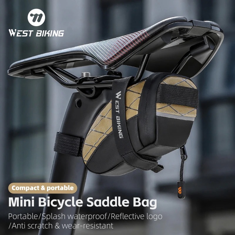 WEST BIKING Portable Bicycle Bag Mountain Road Bike Ultralight Saddle Bag Seat Tube Pouch Mini Bike Tail Bags Cycling Supplies