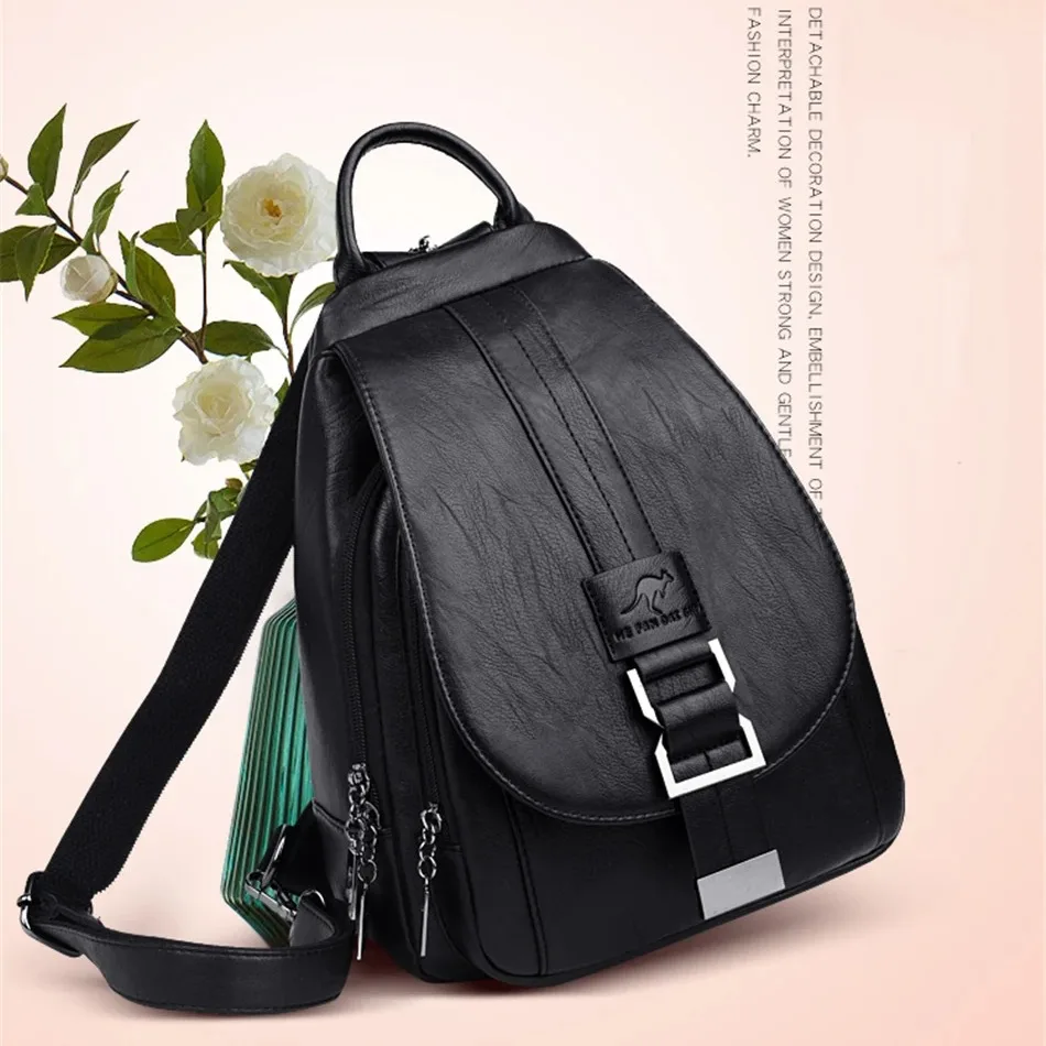 Hot Women Leather Backpacks Female Vintage Backpack For Teenage Girls School Chest Bag Travel Bagpack Ladies Sac A Dos Back Pack