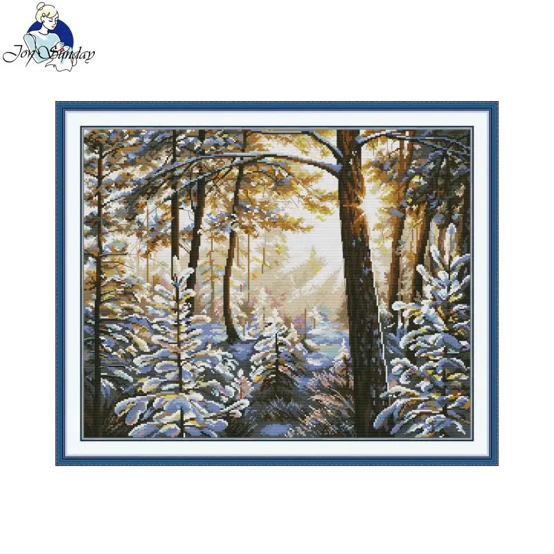 

Joy Sunday Cross Stitch Printed Counted Aida Fabric 16CT 14CT DIY Craft Needle Kits Embroidery Set First Light Wall Decor