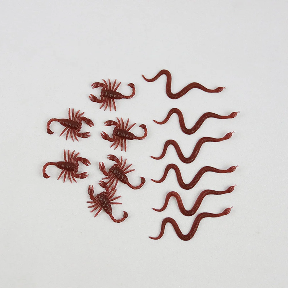 12 Pcs Halloween Tricky Props Artificial Fake Snake Toys Children’s Childrens Lizard April Fools Day