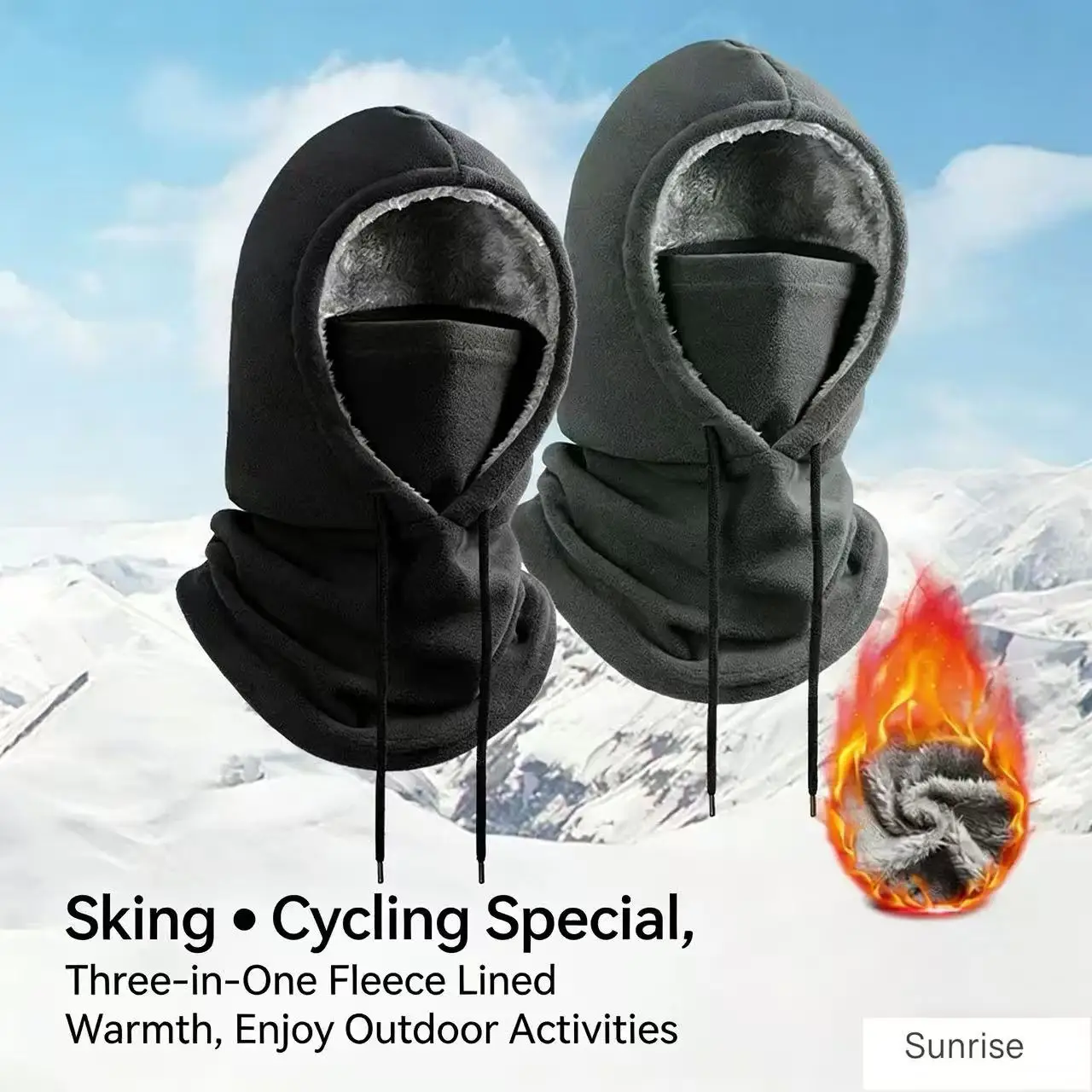 

Утепленный флисовый капюшон-маска для лыжного шлема, унисекс, для зимних видов спорта, велоспорта, туризма, ветрозащитный, теплый, для защиты шеи и лица, велосипедная шапка, лыжная шапка
