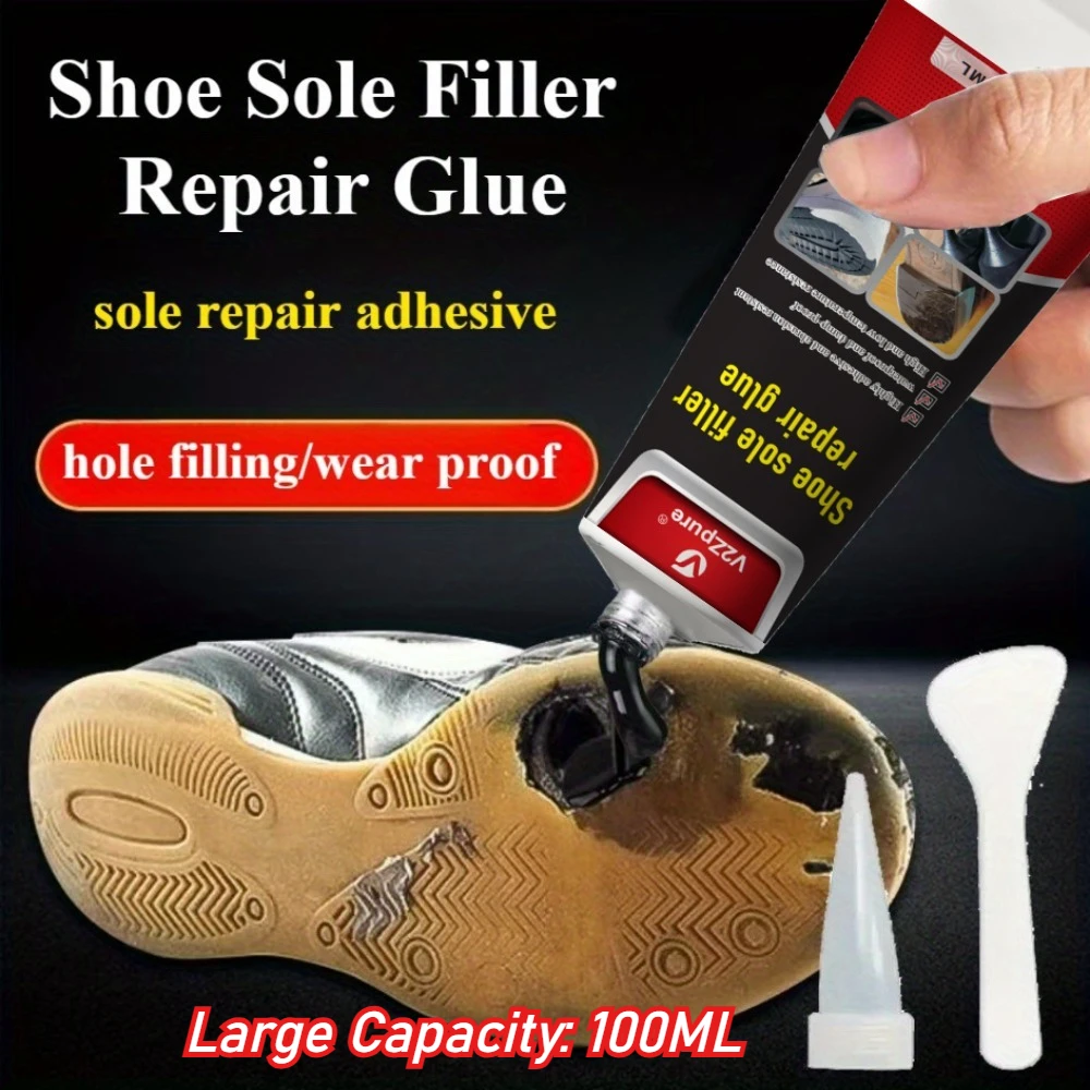 Waterproof Shoe Sole Repair Glue Super Strong - Durable Sealant for Crack Filling, Black Repair Paste for Rubber Materials
