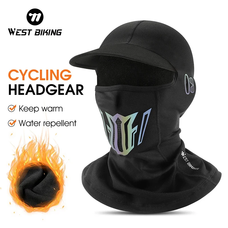 WEST BIKING Winter Thermal Cycling Face Mask Balaclava Head Cover Ski Bicycle Motocycle Windproof Soft Warm MTB Bike Hat Headwea