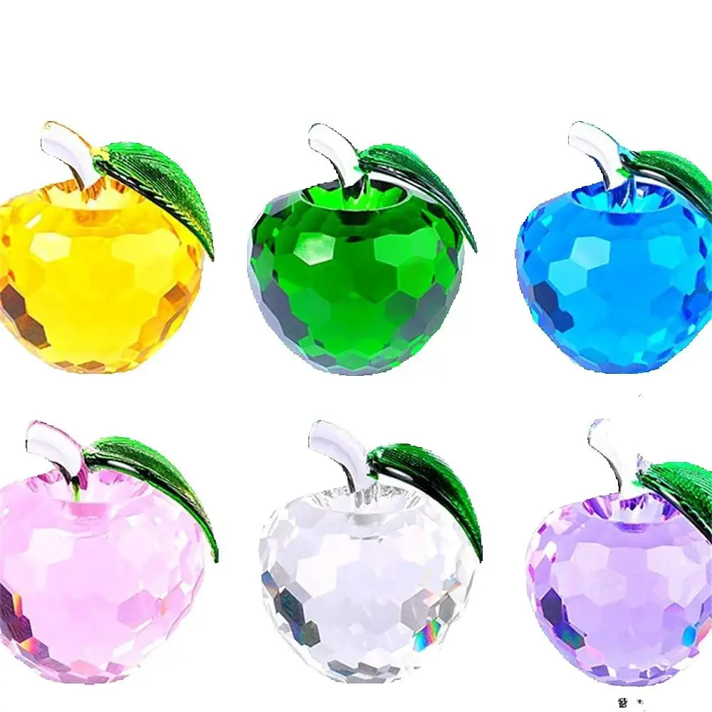 

Crystal Apple Apple Figurines Sculptur Souvenir Ornaments Glass Fruit Apple Model Christmas Gift Home Decoration Accessory Gift