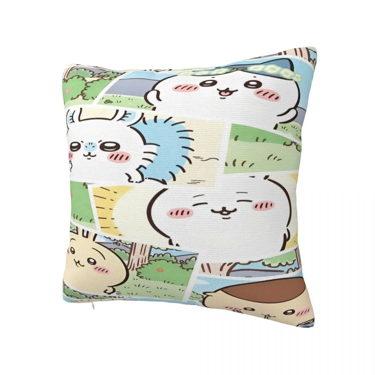 C-Chiikawa الكرتون كيس وسادة غطاء الوسادة مربع تصميم وسادة غطاء لطيف مضحك سادات لمكتب سيارة ديكور المنزل