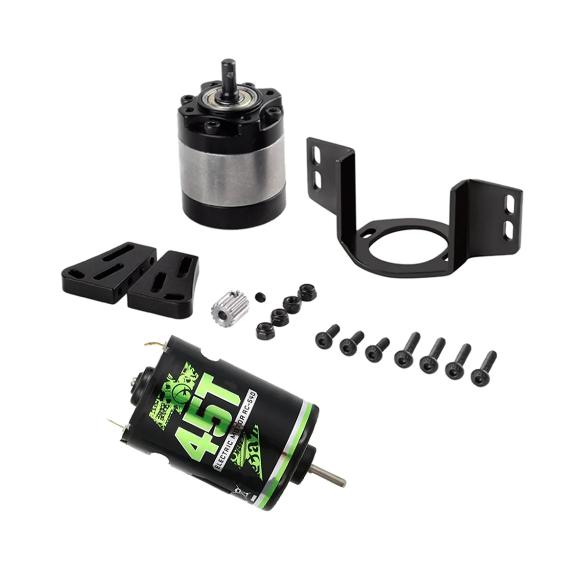 540 Brushed Motor 45T with 1:5 Reduction Gearbox for 1/14 Trailer 1/10 RC Car Crawler Axial SCX10 Traxxas TRX4