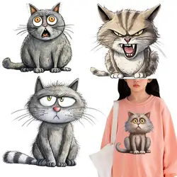 Funny Cats Iron On Patches Iron on transfer for clothing dtf transfers ready to press Heat Transfer Printing