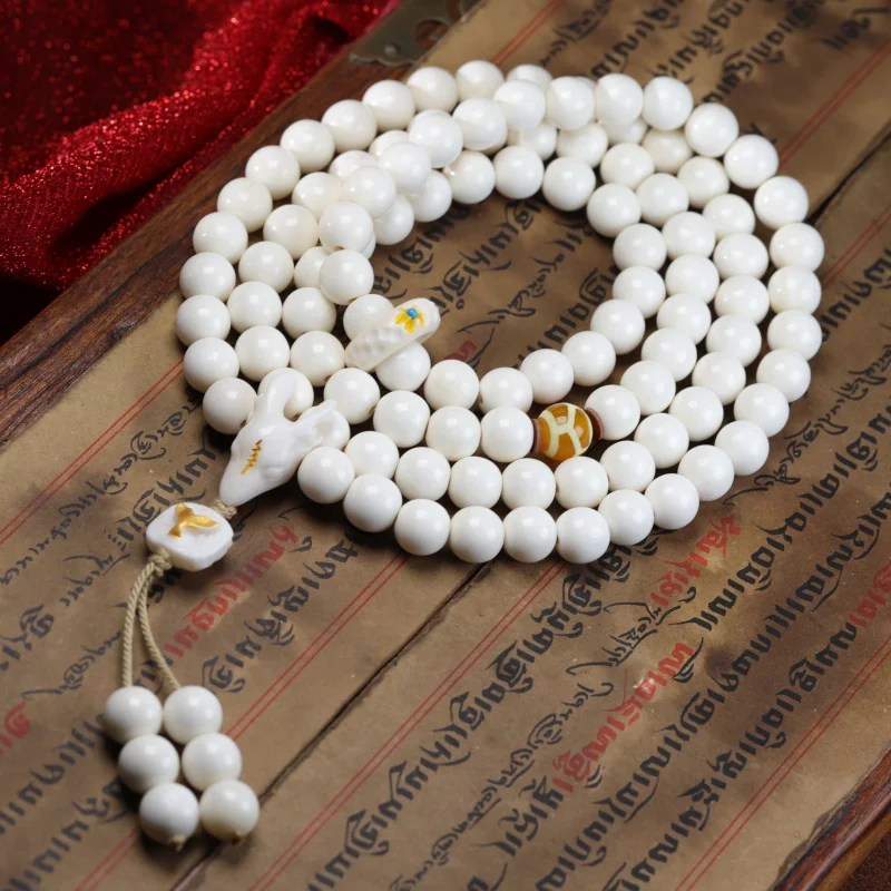 الخرز الأصيل 108 قطعة سوار متعدد الدوائر قلادة قرون منحوتة الغزلان المحملة مصنع الملحقات #2