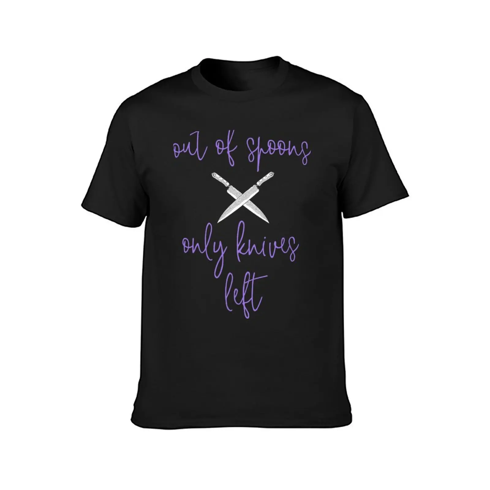 Purple Fibro Lupus Spoonie Awareness Out Of Spoons Funny T-Shirt sports fans plain white t shirts men