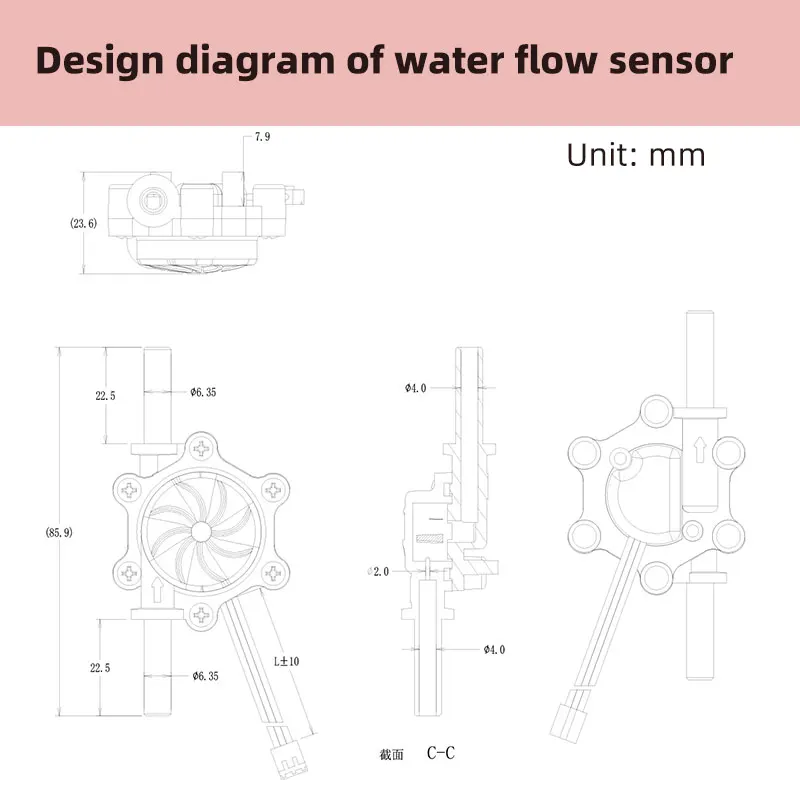 Imagem -04 - Sensor de Fluxo de Água Medidor Hall Controle de Água Sensor Líquido Adequado para Dispensadores de Água Interruptor Dc324v 0.25-2.5l Min