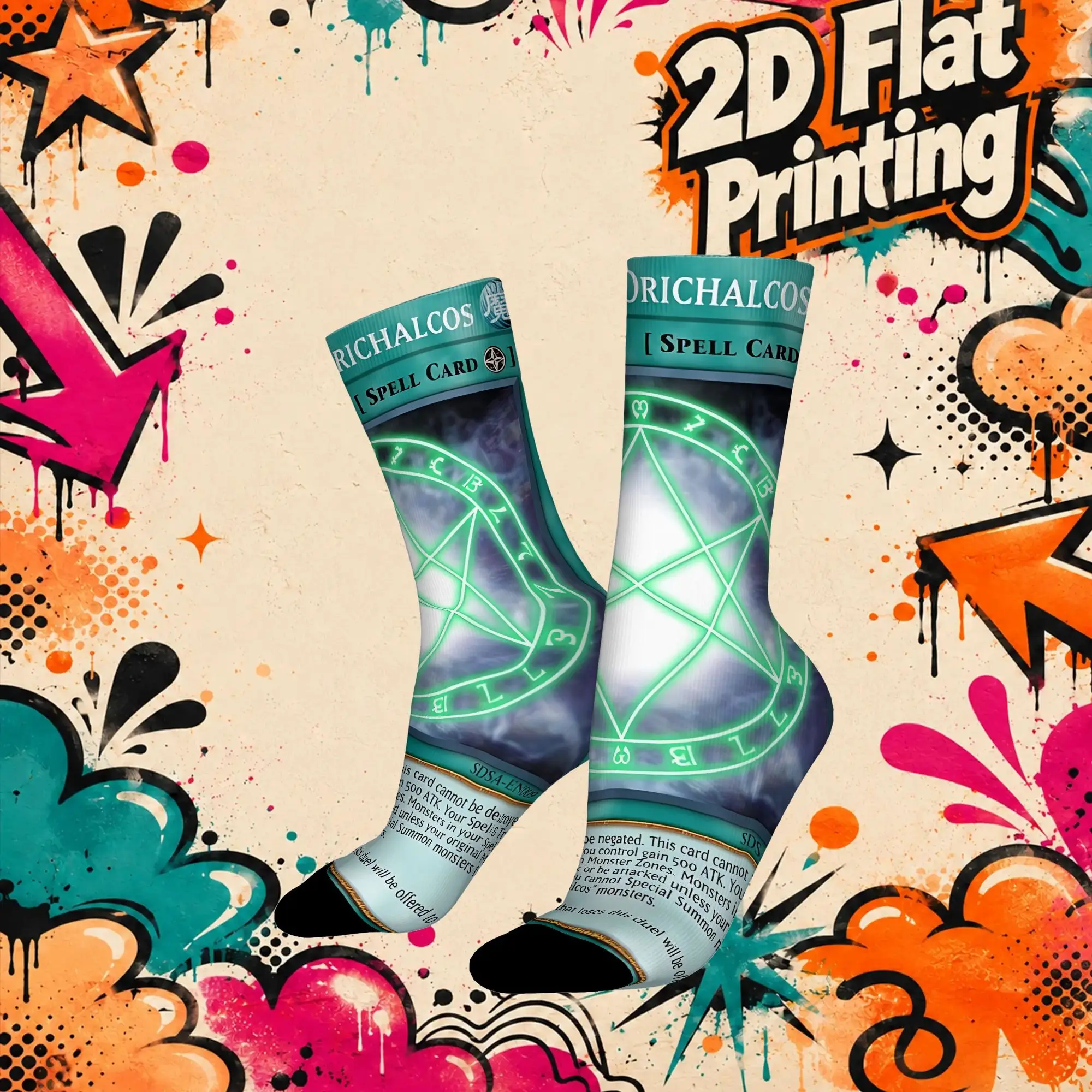 Autumn Winter Vintage YU GI OH Card Meme Crazy Men's compression Socks Unisex  Funny Crew Sock