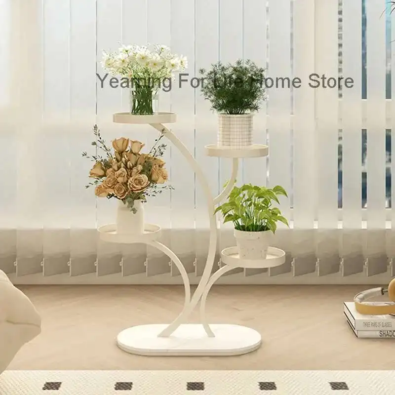 

Flower Plant Display Stand Nordic Outdoor Repisas Storage Living Room Shelves Corner Vase Cabinet Metal Estante Home Decorations
