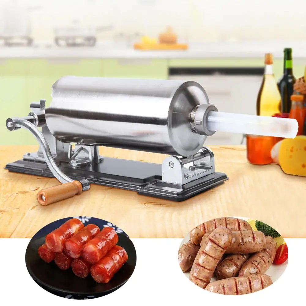 4.8L Sausage Stuffer Stainless Steel Sausage Filler Manual Sausage Maker Kit