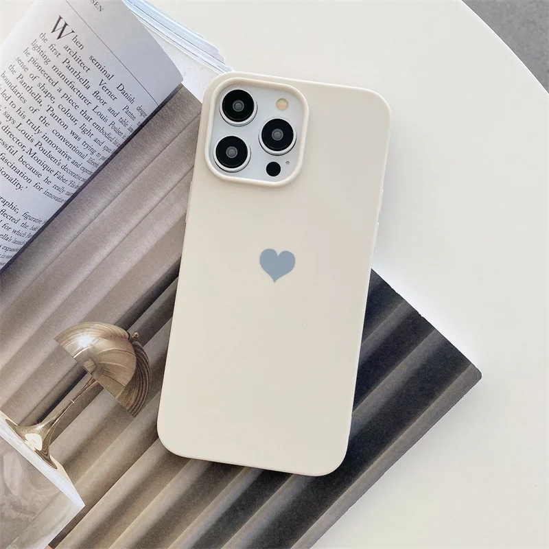Luxury Simple Candy Color Love Heart Phone Case For Iphone 16 15 11 12 13 14 Pro Max 14 15 16 Plus Silicone Soft TPU Back Cover