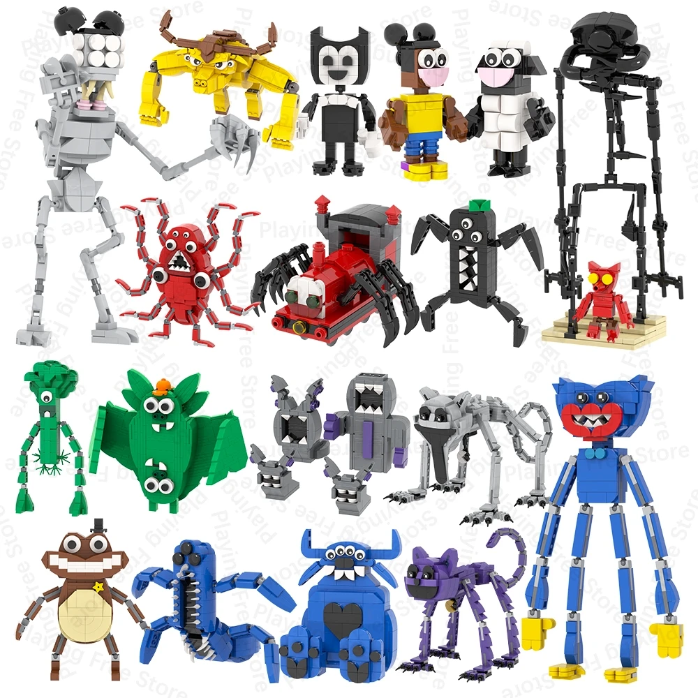 Garten Of Banban Choo Choo Charles Poppy Playtimes MOC Horror-Spiel Kompatible Bausteine Spielzeug Geschenk für Kinder und Erwachsene