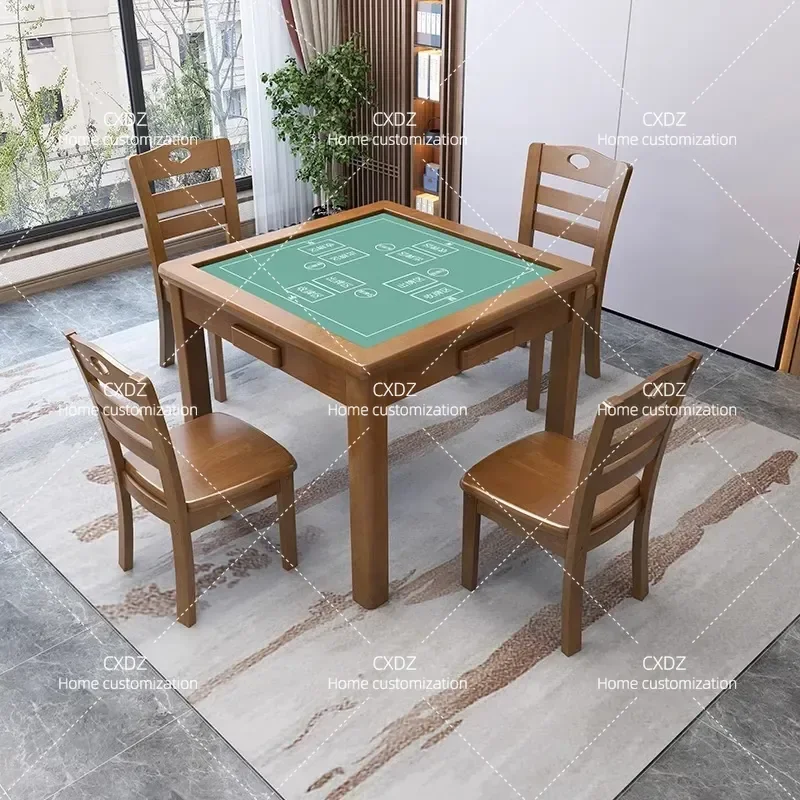 Solid Wood Egg Table Simple Household Poker Mahjong Chess Card Game Square Table for Living Room