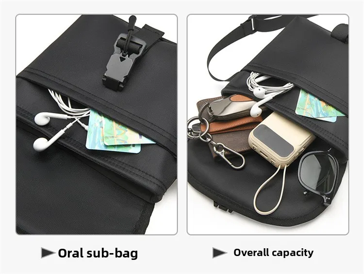 New Simple Men's Single-shoulder Bag, Fashionable and Versatile Crossbody Bag, Water-resistant and Large-capacity Chest Bag