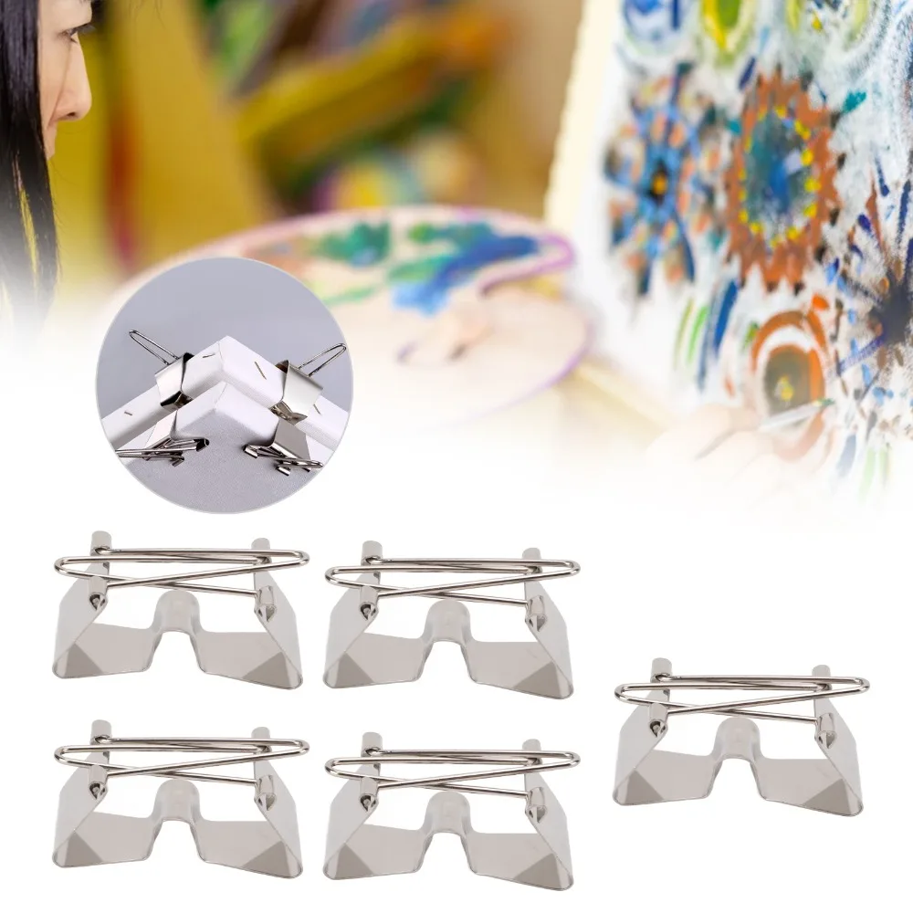 5pcs Stainless Steel Wet Canvas Clips Easy-Install Design Smooth Surface Oil Painting Frame Clamps Canvas Frame Holders