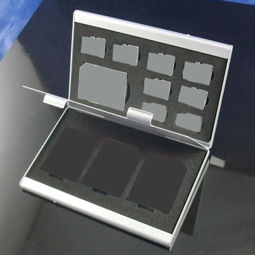 Memory Card Holder Portable Container Holder Organizer Aluminum Accessories for SD TF Memory Cards