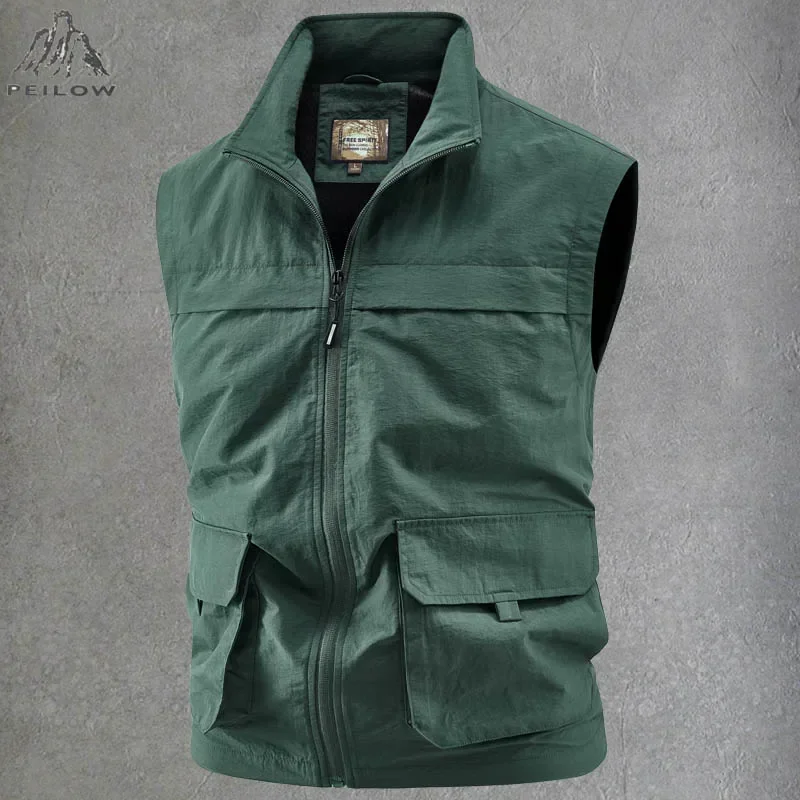 Men's Golf Lightweight Running Vest Fishing Travel Safari Vest Men Softshell Causal Sleeveless Camping Hiking Waistcoat Jackets