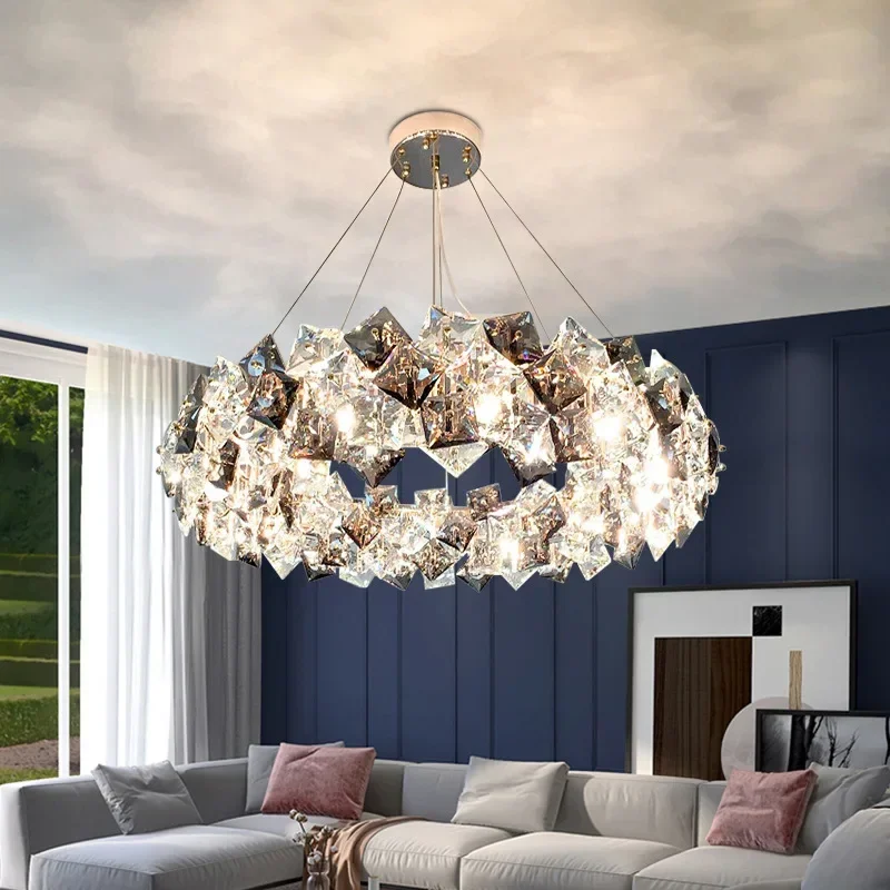 

Creative Crystal Ceiling Pendant Lights Living Room Hotel Lobby Restaurant LED Chandelier Modern Home Decoration Light Fixtures