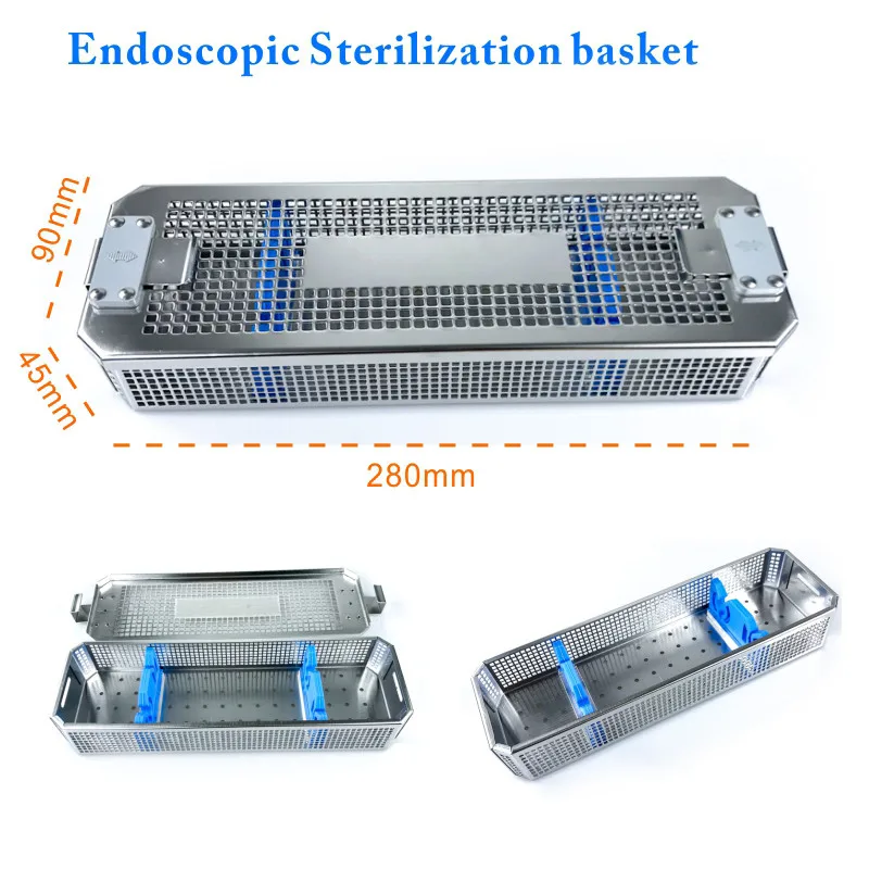 Endoscopic Sterilization Metal Tray Case Stainless Steel Sterilization Basket Surgical Instrument