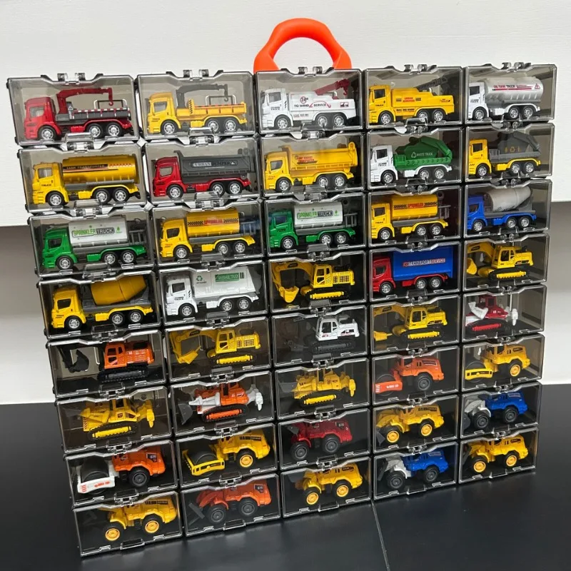 Alloy Engineering Vehicle Toys for Kids 1:64 Diecast Excavator Mixer Dump Truck Model Car with Display Box Boys Collectible Gift