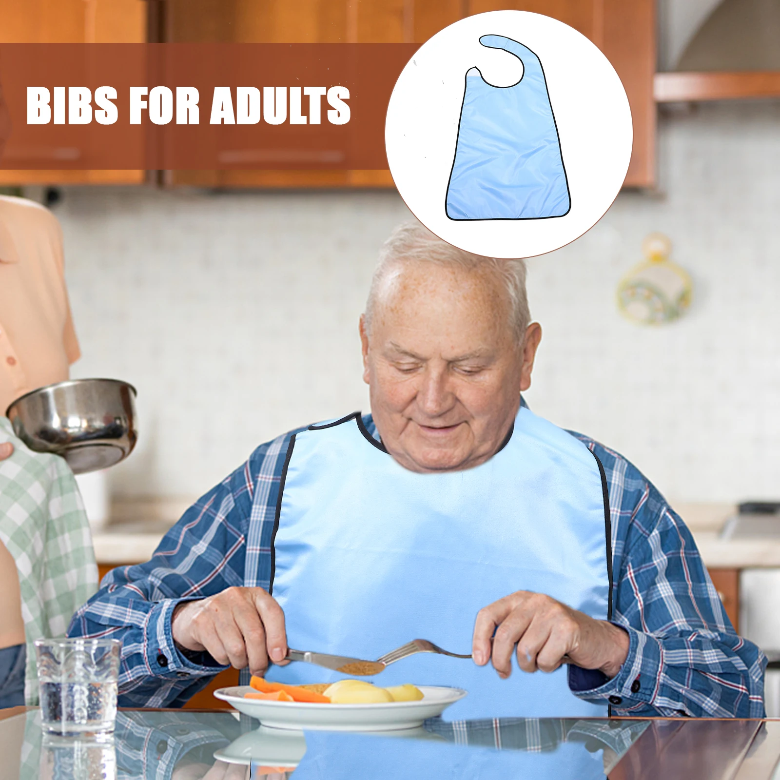 

Reusable Waterproof Adult For Elderly Large Size Household Clothing Protector Easy Wear Mealtime Accessories Washable Dinner