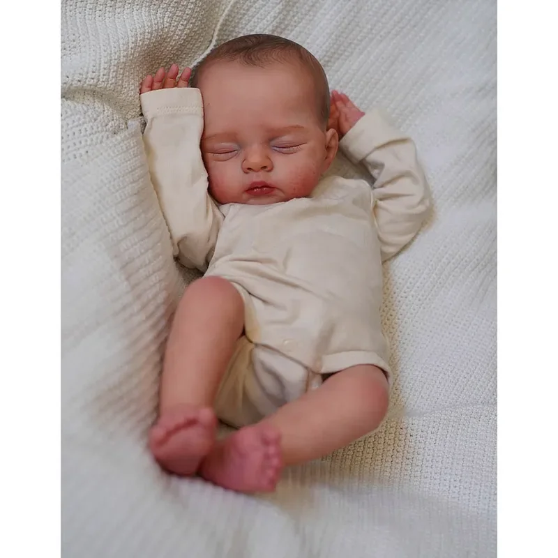 Reborn Bebe Doll Irys Handmade 3D Skin Multiple Layers Painting Collectible Lifelike Art Doll With Draw Hair 18''