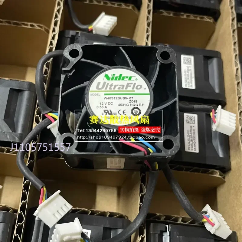 NIDEC W40S12BUB5-07 Z048 4028 12V 0.53A Four-Wire Server Cooling Fan for Servers and Data Centers
