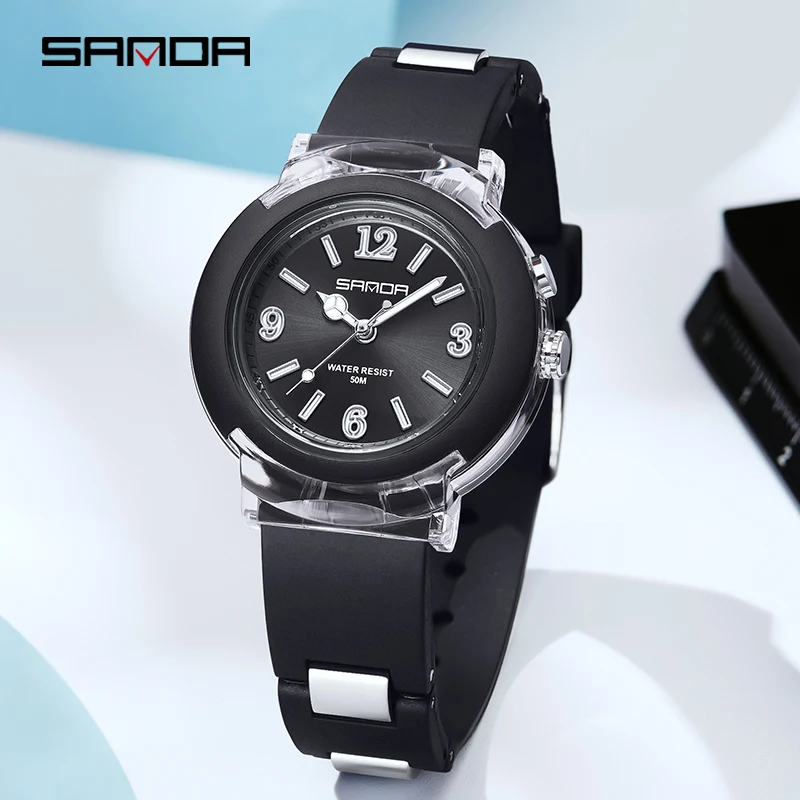 2023 New Sanda 6104 Male and female Watch Fashion Trend Outdoor Leisure Temperament Versatile for Girls Quartz Watch LED Light