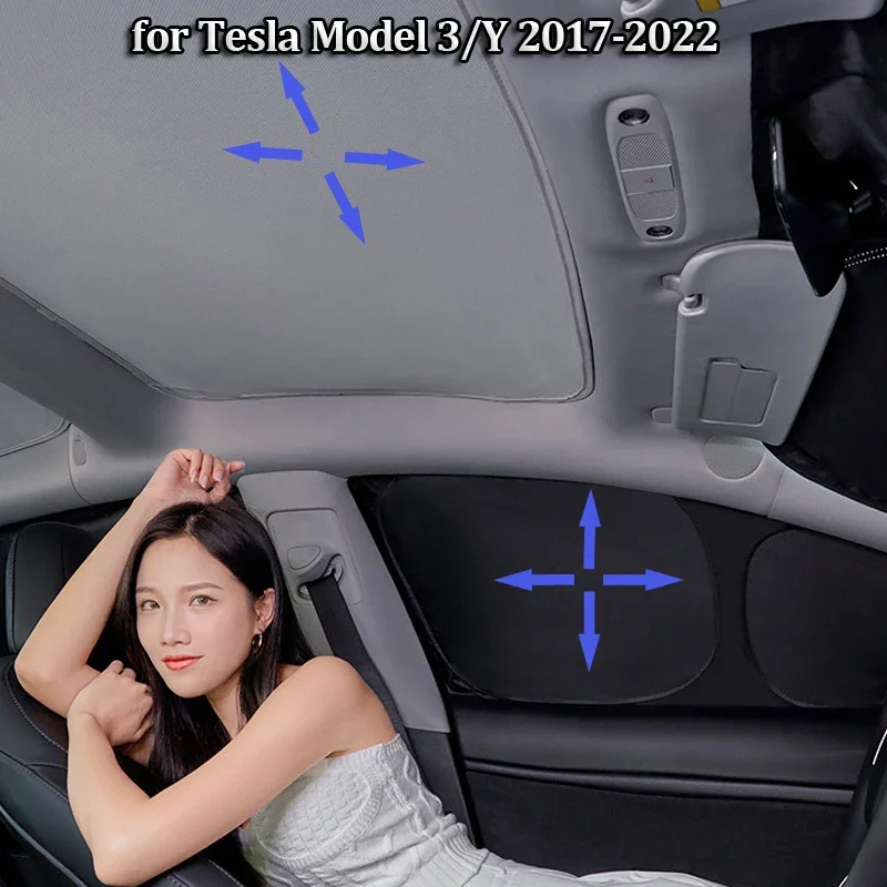 Telhado sombreamento para Tesla Modelo 3, Front Window Sunshade Net, Acessórios de Proteção UV, Modelo Y, Highland, 2024