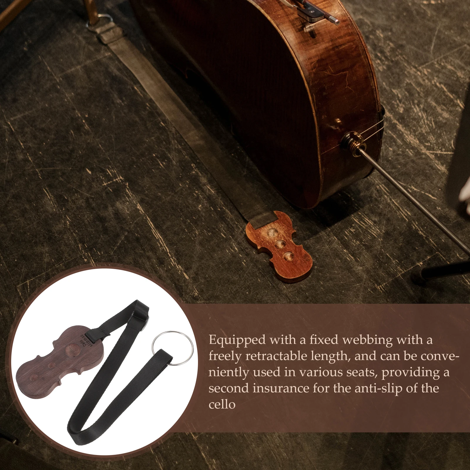 

Anti Slip Cello Endpin Mat Durable Non-Slip Wooden Cloth Material Adjustable Anchor Holder Stable Performance Outdoor Musical