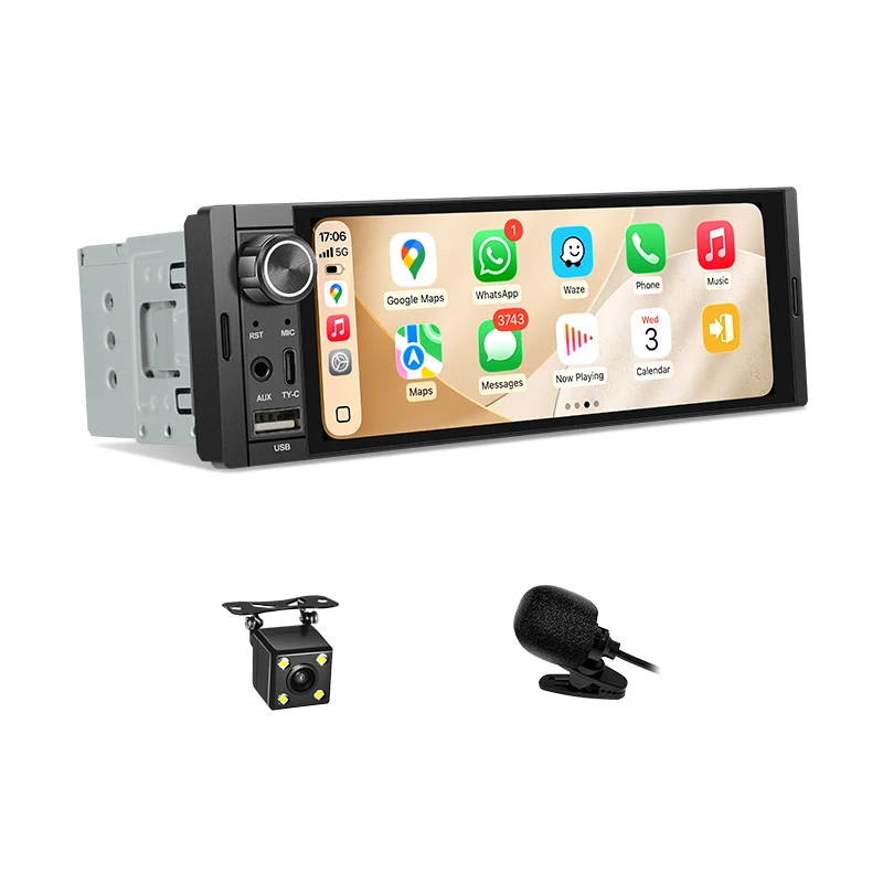 Ainavi Großhandel 1 Din Carplay Autoradio Android Auto Universelles Auto-Multimedia MP5 BT Autoradio Typ-C USB HD IPS Touchscreen K40 K40S K50 Versand aus Polen