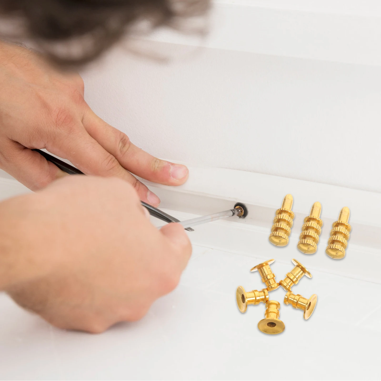 

Zinc Alloy Bolt Sleeve Connectors Sets Table Leaf Dowel Pins Furniture Connector Easy Install Hardware For Wardrobe