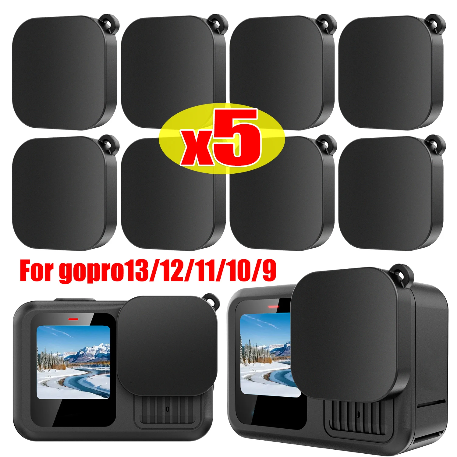 

1-5 шт. силиконовая крышка объектива для GoPro Hero 13 12 11 10 9, защитный чехол от царапин, пылезащитный мягкий протектор для экшн-камеры