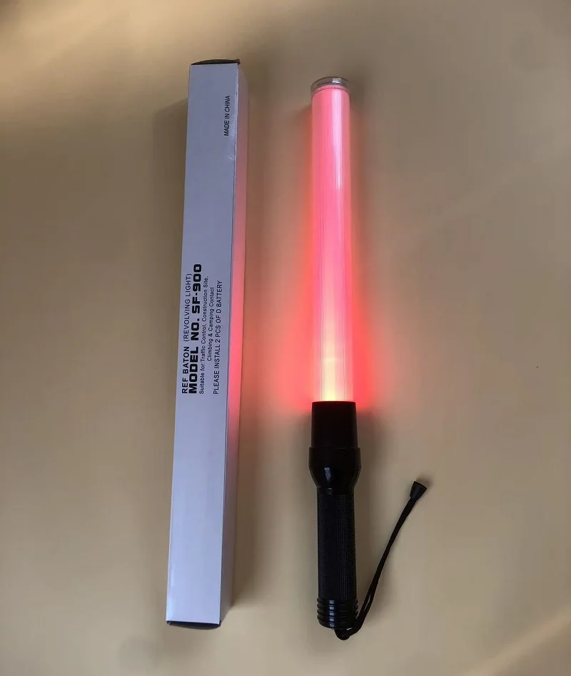21.6 Inch Emergency Evacuation Traffic Stick Road Wand with Tri Color Warning Signal Light Conversion Tool Red Blue Green