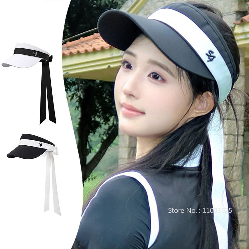 

SG Golf пустой верхняя кепка женская контрастная цветная бейсболка с бантом и лентой женский солнцезащитный козырек регулируемый спортивный солнцезащитный козырек шляпа