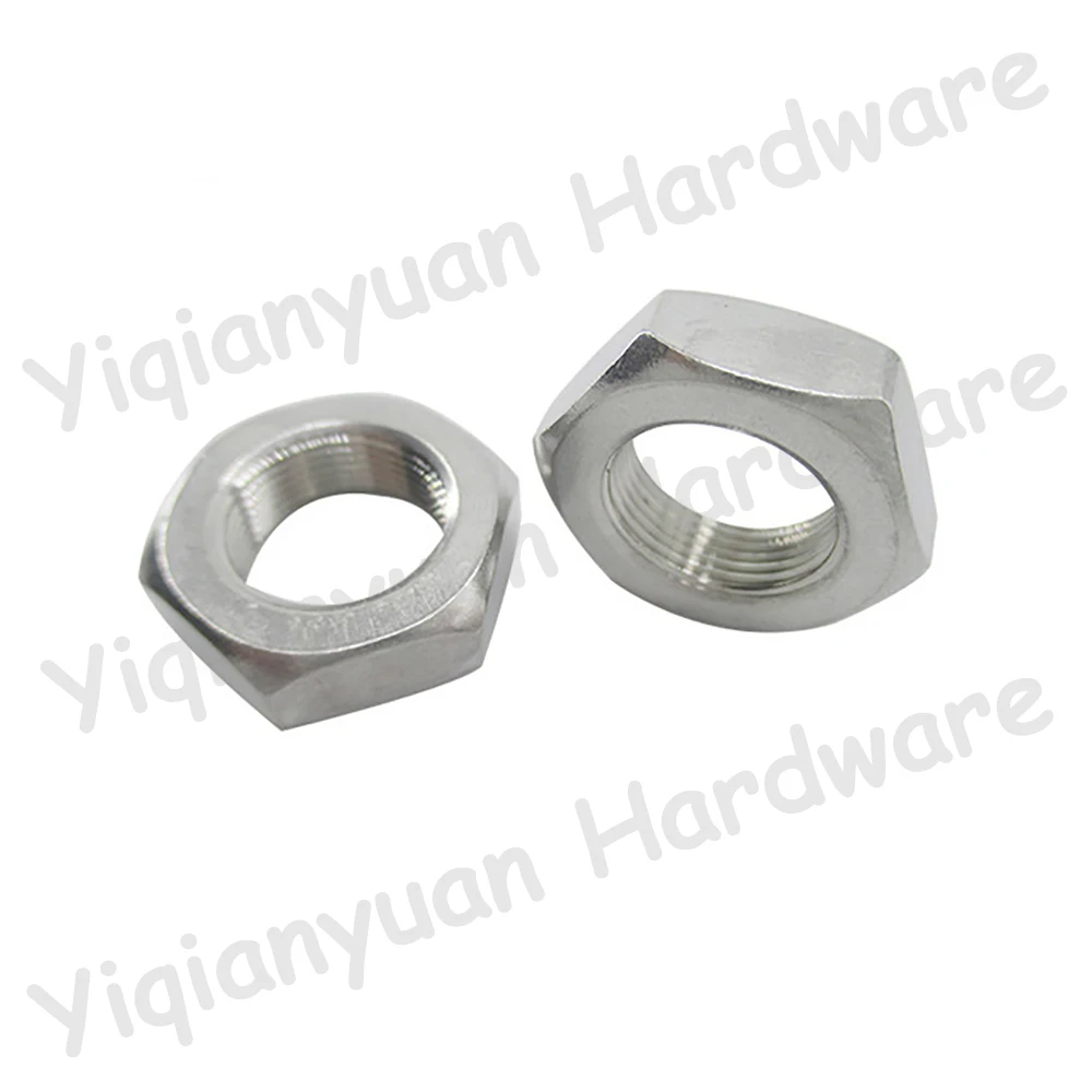 DIN439 GB6173 SUS304 Stainless Steel Hexagon Thin Nuts Chamfered with Fine Pitch Thread M6 M8 M10 M12 M14 M16 M18 M20 M22 M24