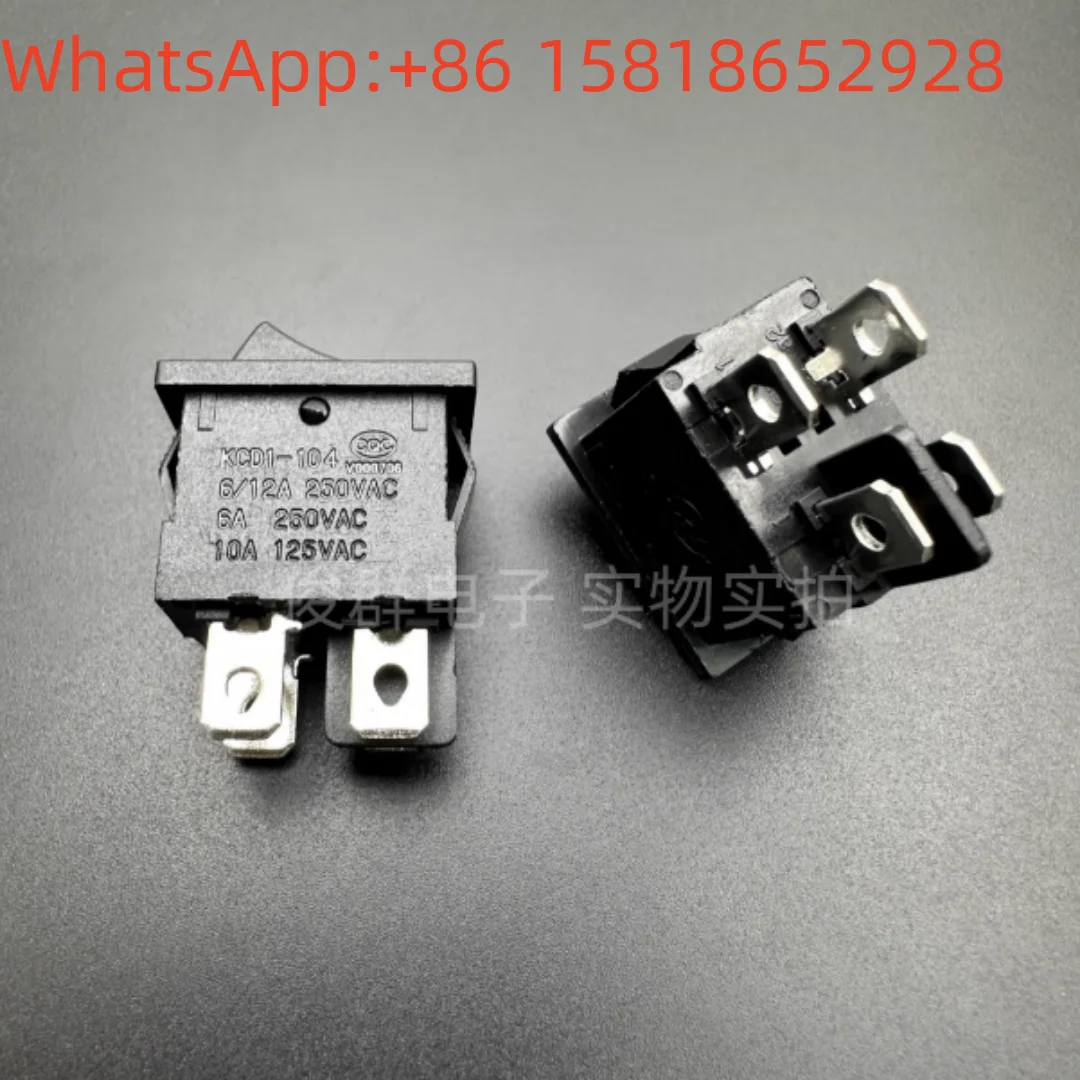 10pcs ZX KCD1-104 rocker boat-shaped power switch, boat-shaped button, 4 pins, 2 positions, 6A 250V button