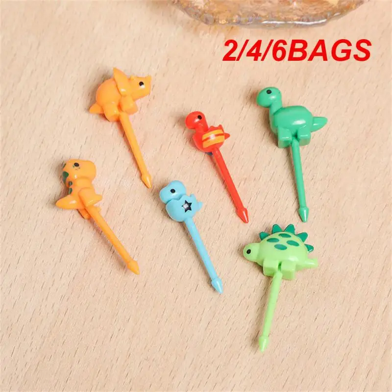 2/4/6BAGS Fruit Fork Food Selection Cartoon Lunch Box Must-have Mini Bento Box Accessories Whimsical