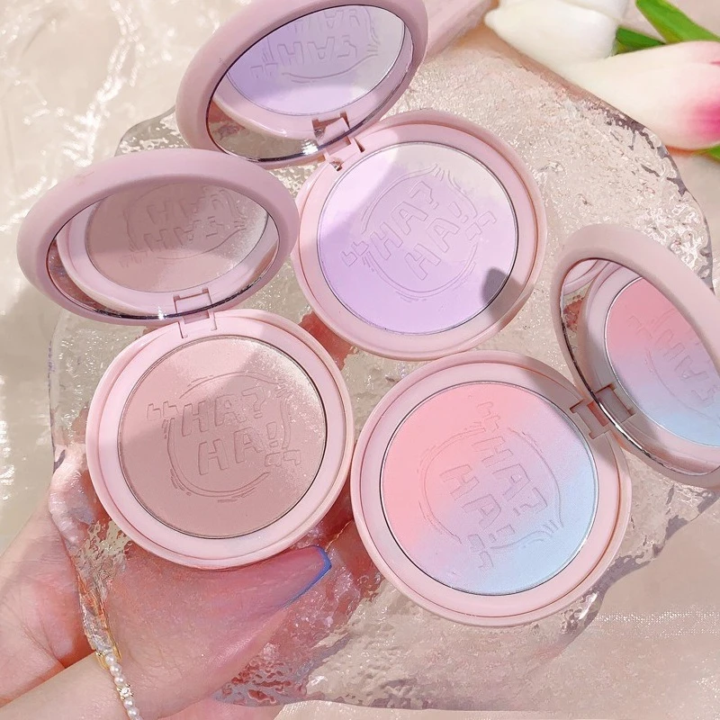 1Pc Gradiënt Blush Gezicht Minerale Pigmenten Natuurlijke Blush Contour Schaduw Wang Blush Perzik Oranje Matte Cosmetica Naakt Roze Blauw